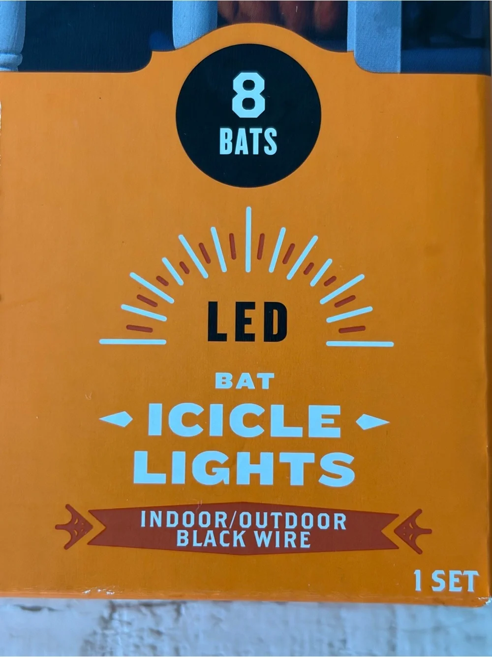 Hyde and Eek! Boutique 8 Bat Icicle Lights Halloween Decor NEW 6 Ft. Green 1 Set